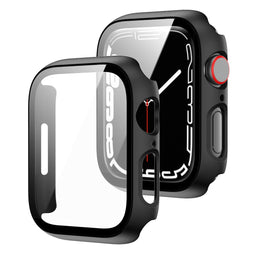 Full Cover Hardcase voor de Apple Watch Series 7 / 8 / 9 - 45 mm - Zwart