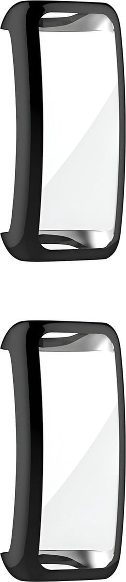 Full Cover Screen Protector Bumper Set Geschikt Voor Fitbit Inspire 3 - 360 Graden Bescherm Hoes - Smartwatchbescherming - Case - 2 Stuks - Zwart
