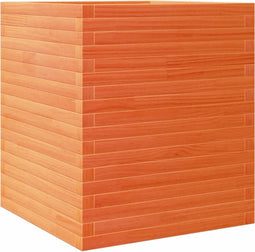vidaXL - Plantenbak - 60x60x68,5 - cm - massief - grenenhout - wasbruin