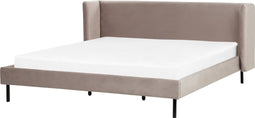 ARETTE - Tweepersoonsbed - Taupe - 180 x 200 cm - Fluweel