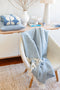 Funky Doris Fanny Wool Blanket Blue. Preorder for delivery beg of Oct