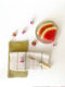 Funky Doris Molly knitted dishcloth, olive + stripe
