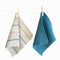 Funky Doris Molly knitted dishcloth, seablue + stripe