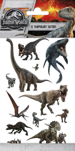 Funny Products Kindertattoos Jurassic World Papier 12 Stuks
