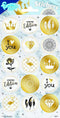 Funny Products Stickers Gold 20 X 10 Cm Goud 15 Stuks