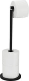 WENKO Toiletrolhouder 2-in-1 - Staand met reserverolhouder voor 4 rollen - Zwart