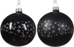 Kerstbal glas d8 cm zwart a2 III kerst