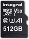 Integral - Premium High Speed microSDXC V30 UHS-I U3 - 512GB 100MB/s read 80MB/s write (incl. SD-adapter)