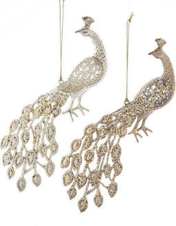 Gold Peacock With Glitter