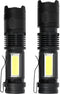 Benson Set van 2 oplaadbare zaklampen - 3W LED + COB zijlicht - USB-C - 100 lm - 26x26x100 mm - ABS materiaal