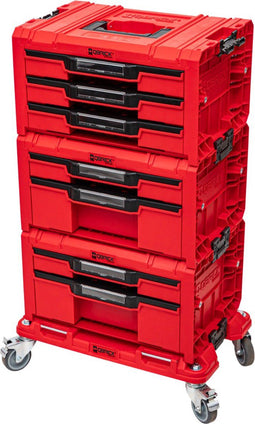 Qbrick System PRO - Werkplaatsset 3 - 2x Lade 2 + 1x Lade 3 + rolplank RED ULTRA HD (3 stuks)