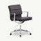 Furnicher – Bern Office Chair – Leather Seat – Chrome Frame – Height Adjustable - Rotatable – Dark