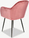 Furnicher Brando Dining Chair - Velvet Upholstery - Modern Design - Steel Frame - Pink Velvet - Black Legs