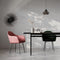 Furnicher Brando Dining Chair - Velvet Upholstery - Modern Design - Steel Frame - Pink Velvet - Black Legs