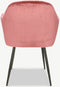 Furnicher Brando Dining Chair - Velvet Upholstery - Modern Design - Steel Frame - Pink Velvet - Black Legs