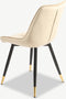 Furnicher Chloé Eetkamerstoel - Fluwelen bekleding - Modern design - Stalen frame - Beige fluweel - Zwarte poten