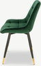 Furnicher Chloé Eetkamerstoel - Fluwelen bekleding - Modern design - Stalen frame - Groene fluweel - Zwarte poten