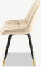 Furnicher Chloé Eetkamerstoel - Fluwelen bekleding - Modern design - Stalen frame - Beige fluweel - Zwarte poten