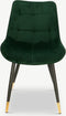 Furnicher Chloé Eetkamerstoel - Fluwelen bekleding - Modern design - Stalen frame - Groene fluweel - Zwarte poten