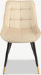 Furnicher Chloé Eetkamerstoel - Fluwelen bekleding - Modern design - Stalen frame - Beige fluweel - Zwarte poten