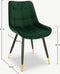 Furnicher Chloé Eetkamerstoel - Fluwelen bekleding - Modern design - Stalen frame - Groene fluweel - Zwarte poten
