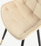Furnicher Chloé Eetkamerstoel - Fluwelen bekleding - Modern design - Stalen frame - Beige fluweel - Zwarte poten