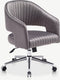 Furnicher Constance Bureaustoel - Velours Zitting - Chroom Frame - Hoogte Verstelbaar - Draaibaar - Grijs
