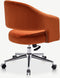 Furnicher Constance Bureaustoel - Velours Zitting - Chroom Frame - Hoogte Verstelbaar - Draaibaar - Oranje