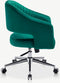 Furnicher Constance Bureaustoel - Velours Zitting - Chroom Frame - Hoogte Verstelbaar - Draaibaar - Groen
