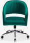 Furnicher Constance Bureaustoel - Velours Zitting - Chroom Frame - Hoogte Verstelbaar - Draaibaar - Groen