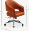 Furnicher Constance Bureaustoel - Velours Zitting - Chroom Frame - Hoogte Verstelbaar - Draaibaar - Oranje