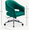 Furnicher Constance Bureaustoel - Velours Zitting - Chroom Frame - Hoogte Verstelbaar - Draaibaar - Groen