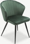 Furnicher Cooper Eetkamerstoel - Fluwelen bekleding - Modern design - Stalen frame - Groene fluweel - Zwarte poten