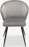 Furnicher Cooper Eetkamerstoel - Fluwelen bekleding - Modern design - Stalen frame - Grijs fluweel - Zwarte poten