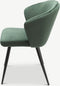 Furnicher Cooper Eetkamerstoel - Fluwelen bekleding - Modern design - Stalen frame - Groene fluweel - Zwarte poten