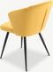 Furnicher Cooper Eetkamerstoel - Fluwelen bekleding - Modern design - Stalen frame - Geel fluweel - Zwarte poten