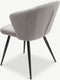 Furnicher Cooper Eetkamerstoel - Fluwelen bekleding - Modern design - Stalen frame - Grijs fluweel - Zwarte poten