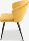 Furnicher Cooper Eetkamerstoel - Fluwelen bekleding - Modern design - Stalen frame - Geel fluweel - Zwarte poten