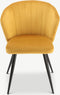 Furnicher Cooper Eetkamerstoel - Fluwelen bekleding - Modern design - Stalen frame - Geel fluweel - Zwarte poten