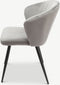 Furnicher Cooper Eetkamerstoel - Fluwelen bekleding - Modern design - Stalen frame - Grijs fluweel - Zwarte poten