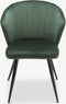 Furnicher Cooper Eetkamerstoel - Fluwelen bekleding - Modern design - Stalen frame - Groene fluweel - Zwarte poten