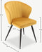 Furnicher Cooper Eetkamerstoel - Fluwelen bekleding - Modern design - Stalen frame - Geel fluweel - Zwarte poten