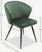 Furnicher Cooper Eetkamerstoel - Fluwelen bekleding - Modern design - Stalen frame - Groene fluweel - Zwarte poten