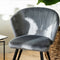 Furnicher Cooper Eetkamerstoel - Fluwelen bekleding - Modern design - Stalen frame - Grijs fluweel - Zwarte poten