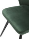 Furnicher Cooper Eetkamerstoel - Fluwelen bekleding - Modern design - Stalen frame - Groene fluweel - Zwarte poten