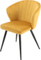 Furnicher Cooper Eetkamerstoel - Fluwelen bekleding - Modern design - Stalen frame - Geel fluweel - Zwarte poten