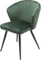 Furnicher Cooper Eetkamerstoel - Fluwelen bekleding - Modern design - Stalen frame - Groene fluweel - Zwarte poten