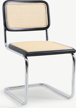 Furnicher Edith Cantilever Stoel - Rotan zitting - Chroom poten - Zwart