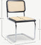 Furnicher Edith Cantilever Stoel - Rotan zitting - Chroom poten - Zwart