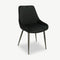 Furnicher – Fleur Dining Chair – Velvet Upholstery – Modern Design – Steel Frame – Black Velvet –